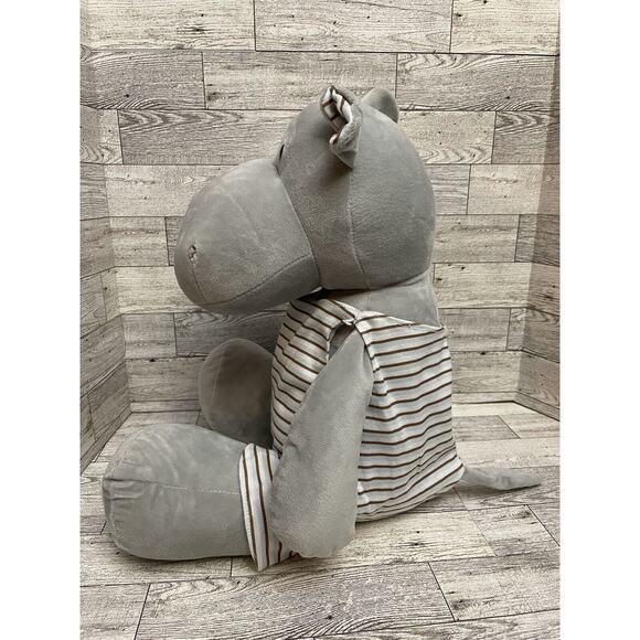 Applesauce Henry The Hippo Plush Stuffed Animal Gray Striped Baby Toy - Picture 2 of 5
